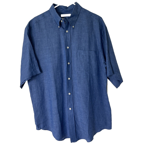 Turnbury Other - Turnbury 100% Linen Shirt, Solid Blue, Men's Size Large
